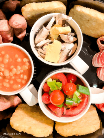 A full english breakfast, or fry-up made in the slow cooker recipe